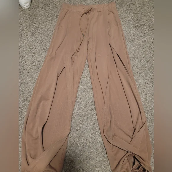 Creatures Of XIX CXIX make Moves High Waisted Slit Leg Pants Sand Beige Nude Sm - Picture 6 of 8